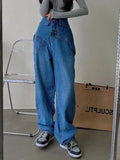 women's jeans high waist solid color straight wide leg denim pants 2024 Summer new fashion 29L2866-Outfit