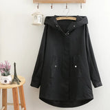 Autumn Women Trench Coat New Solid Hooded Overcoat Plus Size 5XL Mid-long Windbreakers Female Casual Tops Basic Coats