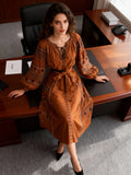 Dress Lady Autumn And Winter Cladding Heavy Embroidered Puff Cuff Cuffs Mid-Long Festive