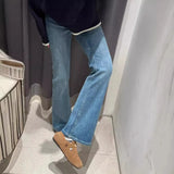 Jeans Women's Spring And Summer 2025 New High-Rise Thin Small Pear-Shaped Body Elastic Broad