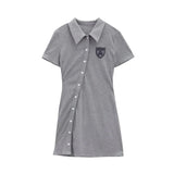 Short Sleeve Buttons Sexy Bodycon Maxi Dresses for Women Autumn Fashion Streetwear Outfits Party Elegant Wear Woman