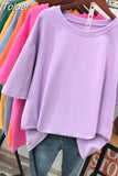 100% Cotton M-4XL T Shirt Solid Color Tshirt Basic Short Sleeve Women's Top Summer Couple O Neck Oversized T