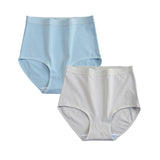 2 pcs/lot High Waist Panties Cotton Underwear Women Solid Plus Size Female Lingerie M -