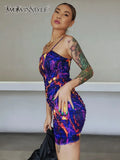 Sexy Print Slim Dress For Women Square Collar Sleeveless High Waist Summer Dresses Female Fashion New 2022