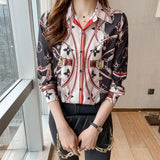 printing Women's blouses 2022 Spring Autumn Casual Tops Basic blouse Ladies Long Sleeve