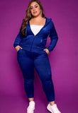 Plus Size Casaul Solid Hoodies And Pant