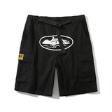 Street Hip-Hop Leisure Shorts High Street Loose Leisure Print Multi-Pocket Overalls Shorts Man-Outfit