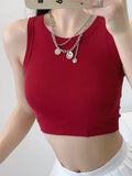 Base Vests 2024 Summer New Fashion Sexy Women's Crop Tops Sling Vest Camis-Outfit
