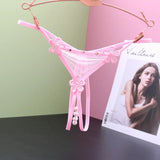 Transparent Open-File Hot Thong Trousers Lady Low-Rise Open-End T-Thong Trousers Hollow Ultra-Thin Mesh