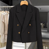 Toloer Jacket Female 2024 Coffee Color Autumn New Temperament Fried Street Short Short Casual Suit Woman-Outfit
