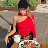 halter one shoulder sexy bodysuit women new fashion 2019 winter spring solid bodycon casual long sleeve