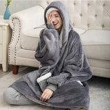 Sweatshirt Hoodie Women Oversized Winter Pullover Fleece Hooded Jumper Robe Femme Ladies Wearable TV Blanket with