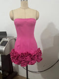 New Sexy Fish Bone Strap Adjustable Bosom Heavy Industry Flower Short Skirt Dinner