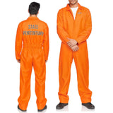 Unisex Jail Costumes Letter Print Long Sleeve Prison Jumpsuit for Adults Toddlers Role-Playing Party Cosplay Outfits-Outfit