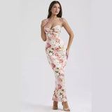 Summer New Flower Print Sexy Wrapped Breast Temperament Sling