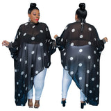 Blouses Plus Size Tops Xl-5xl Wholesale Long Sleeve Shirts for Women Loose Casual Irregular Hem Mesh Outfits