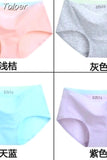 Solid Color Cotton Women Panties Underwear Breathable Women Girl Briefs Comfortable Mid RiseUnderpant Lingerie