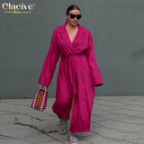 Autumn Dresses Woman 2022 Casual Loose Lapel Long Sleeve Lace-Up Maxi Dress Ladies Streetwear Fashion Slit Female