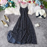 Boho Beach Style Spaghetti Strap Women Dress Vintage High Waist A-Line Female Dresses 2020 New Chic Robe Femme