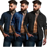 Men's Shirt Burst Men's Spring And Autumn Open Shirt Wish Multi-Color Multi-Code European Version Of The Overweight