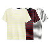 Homemade New Women's Classic Oceanic Short Sleeve Striped Knitted