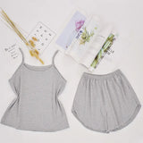 Pajamas for Women Summer Solid Sleepwear Sexy Pyjamas Set Tank Top Shorts