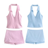 Neck Collar Top 2796777 Low-Rise Skirts 3067407