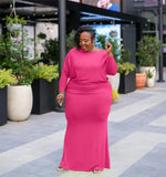 Dresses for Women Plus Size Fall Clothing Casual Solid Long Sleeve Stretch Loose Elegant Dress 2021 Wholesale