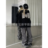 Vintage Design, Washable Folds, Big Pockets, Wide-Legged Casual Jeans, Stacking Trunks-Outfit