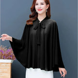 Fashion Large Size Summer Cloak Chiffon Shawl Women Sun Protection Clothing Loose Necktie Cardigan Elegant Thin Tops