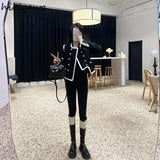 Women Jackets O-neck Long Sleeve Double-breasted Coat 2023 Ropa Mujer Fashion Vintage Temperament Tops Y2k Clothes