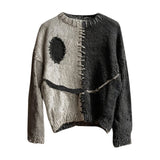 New Coarse Needle Cloth 3D Digital Printing Men's And Women's Round Collar Collar Knitting Striped Coat Women's