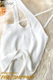 Tank Camis Slim Halter Top Cropped Woman Sexy Off Shoulder Y2k Top Female Basic White Crop Top Solid Tees Summer