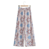 Women's Printed Casual Shirt + Wide Leg Trousers Set