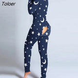 Jumpsuit Pullover Soft New Year Snowflake Print Lady