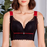 Wireless Bras for Women Plus Size Sexy Lingerie Push Up Underwear Lace Long Line Brassiere C D E