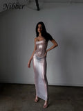 See Through Maxi Dress Women Sexy Strappy Dresses Body-shaping Vestido Female Stunning Hipster Attirewear Clothing-Outfit