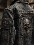 Trend 3D Digital Pattern Printing Fashion High Street Denim Jacket Men And