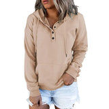 Autumn Winter Fashion Hooded Sweatshirt Women Warm Long Sleeve Solid Color Loose Pullover Top Clothes Casual Pocket