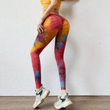 Tie-Dye Gym Causal Pant Women Workout Elastic Leggings Training Running Leggins Quick Dry High Waist