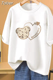 100 Cotton L-5XL Plus Size T Shirt Cartoon Print Tshirt Short Sleeve Women's Top Summer Kawaii Couple O Neck T