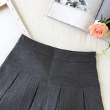 Korean Fashion Gray Pleated Skirt Women Vintage Cute High Waist Sexy Mini Skirts Kawaii Preppy Style Summer