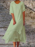 Fashion And Casual Double-Edecker Short-Sleeved Round