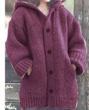 Mid-length Sweater New Cardigan Hooded Jacket Coats Women Winter Sweater Clothes