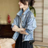 Coat Girl In Short Early Autumn Blouse Squint Large-Size Loose Korean Version Of The Autumn Dress 2025 New