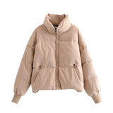 Women Fashion Oversized Thick Warm Parkas Coat Vintage Long Sleeve Pockets Drawstring Female Outerwear Chic
