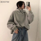 Women Autumn Winter Trendy Korean Style Simple Casual Ulzzang High Quality Streetwear Soft Loose Solid Womens