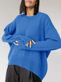 Blue Oversized Sweaters For Women Fashion 2022 Green Loose Sweater Casual Autumn Pullovers For Winter Women Warm