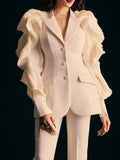 Asymmetrical Fashion Blazer For Women Notched Collar Long Sleeve Solid Loose Blazers Female Spring Clothing Style