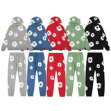 Sweater Suit DENIM Kapok End-Leg Leisure Hoodie Trendy Men's And Women's Sports Suit-Outfit